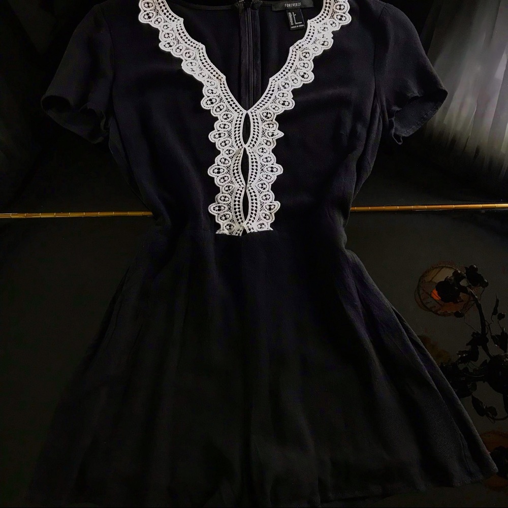 Black & White Lace Romper